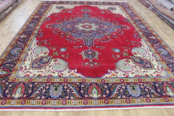 LARGE PERSIAN TABRIZ CARPET FLORAL DESIGN 400 X 290 CM