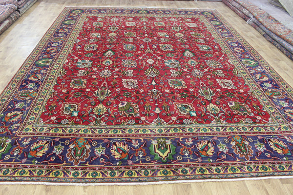 LARGE HANDMADE PERSIAN TABRIZ WOOL CARPET FLORAL DESIGN 390 X 300 CM