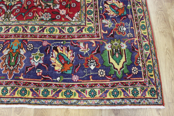 LARGE HANDMADE PERSIAN TABRIZ WOOL CARPET FLORAL DESIGN 390 X 300 CM