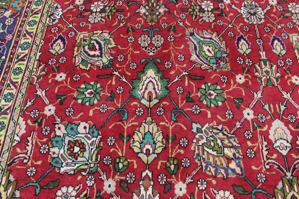 LARGE HANDMADE PERSIAN TABRIZ WOOL CARPET FLORAL DESIGN 390 X 300 CM