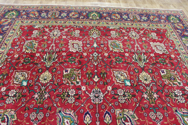 LARGE HANDMADE PERSIAN TABRIZ WOOL CARPET FLORAL DESIGN 390 X 300 CM