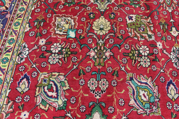 LARGE HANDMADE PERSIAN TABRIZ WOOL CARPET FLORAL DESIGN 390 X 300 CM