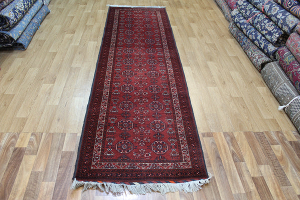 FINE HANDMADE AFGHAN WOOL RUNNER 305 X 87 CM
