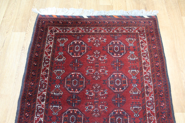 FINE HANDMADE AFGHAN WOOL RUNNER 305 X 87 CM