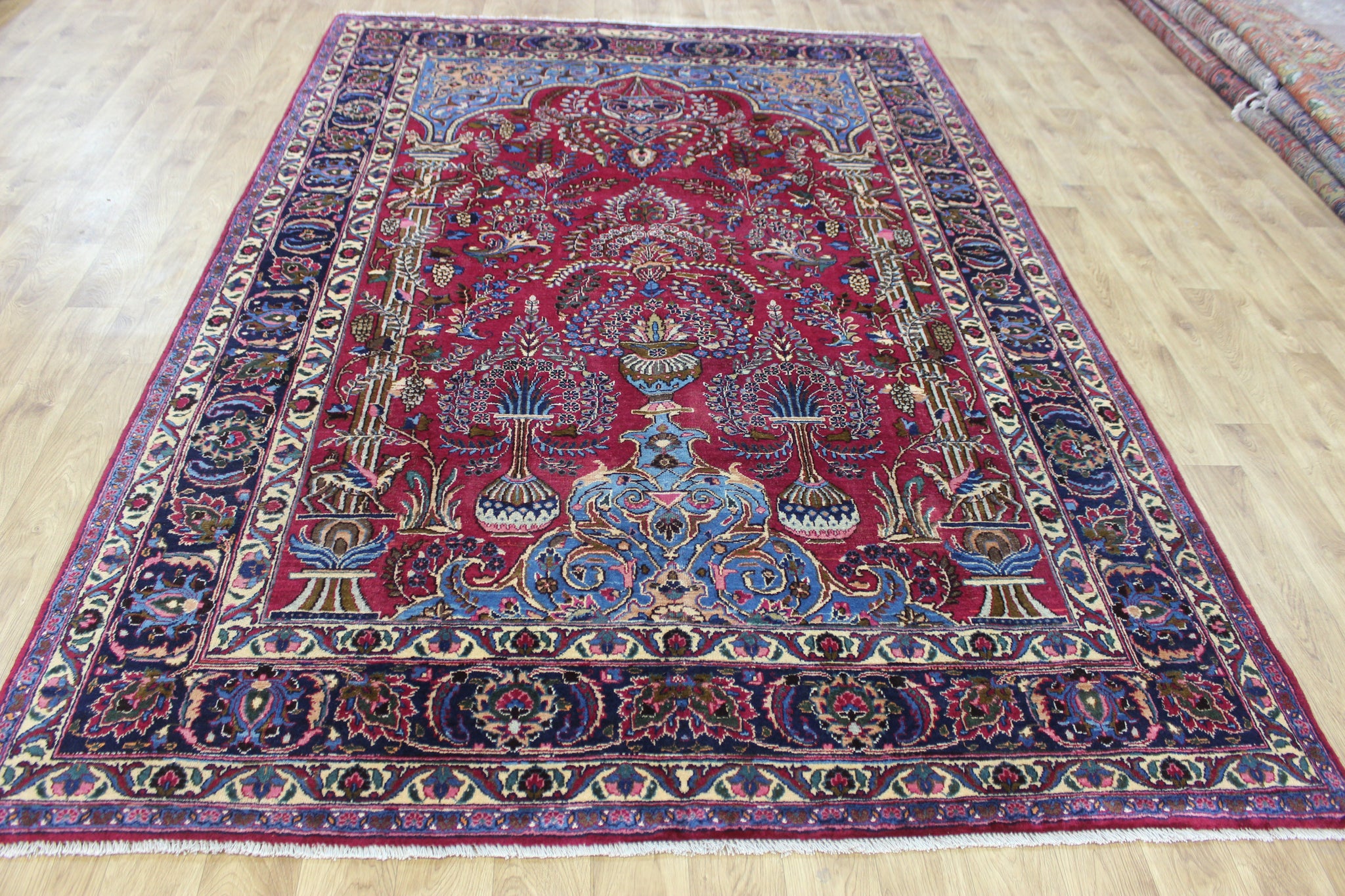 ANTIQUE PERSIAN MASHAD CARPET GARDEN DESIGN 290 X 200 CM