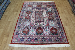 SIGNED PERSIAN QUM SILK RUG 200 X 135 CM