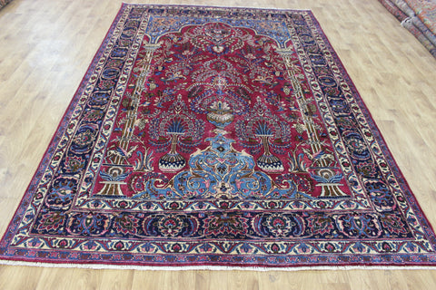 SIGNED PERSIAN MASHAD RUG WITH A GARDEN DESIGN 290 X 200 CM