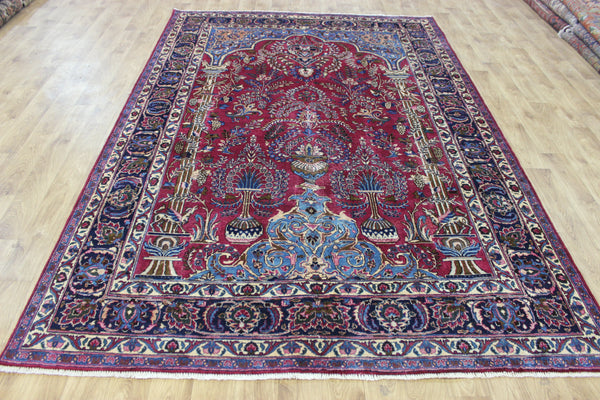 SIGNED PERSIAN MASHAD RUG WITH A GARDEN DESIGN 290 X 200 CM