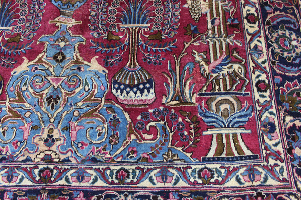 SIGNED PERSIAN MASHAD RUG WITH A GARDEN DESIGN 290 X 200 CM