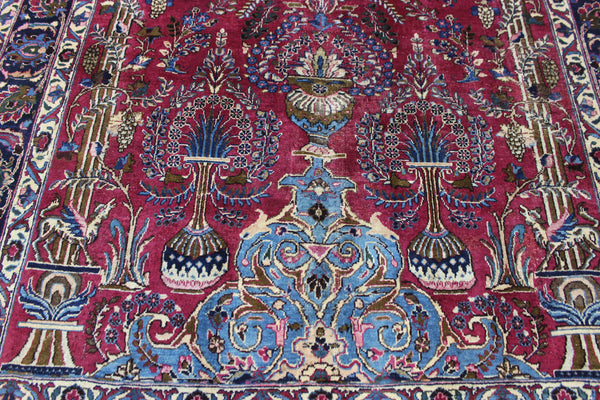 SIGNED PERSIAN MASHAD RUG WITH A GARDEN DESIGN 290 X 200 CM
