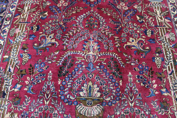 SIGNED PERSIAN MASHAD RUG WITH A GARDEN DESIGN 290 X 200 CM