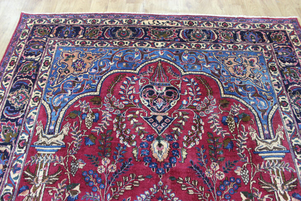 SIGNED PERSIAN MASHAD RUG WITH A GARDEN DESIGN 290 X 200 CM