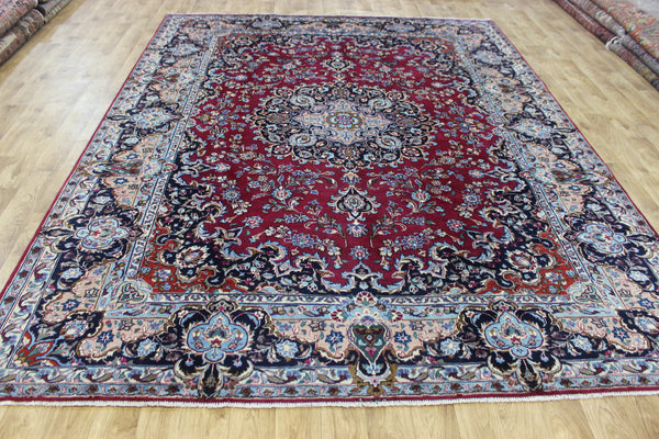 SIGNED HANDMADE PERSIAN KERMAN CARPET FLORAL DESIGN 325 X 250 CM