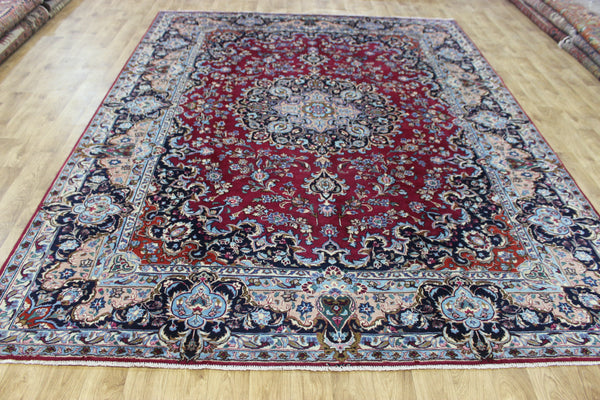 SIGNED HANDMADE PERSIAN KERMAN CARPET FLORAL DESIGN 325 X 250 CM