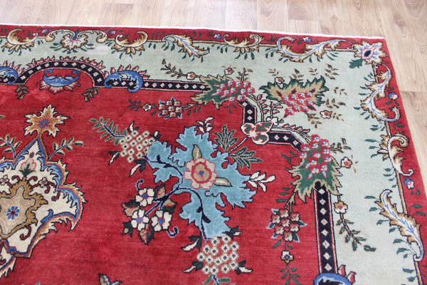 OLD HANDMADE PERSIAN TABRIZ CARPET FLORAL DESIGN SOFT COLOURS 365 X 240 CM