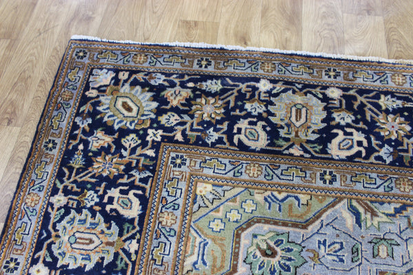 FINE HANDMADE PERSIAN KASHAN BLUE CARPET 330 X 230 CM