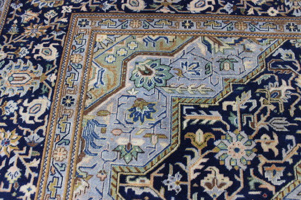 FINE HANDMADE PERSIAN KASHAN BLUE CARPET 330 X 230 CM