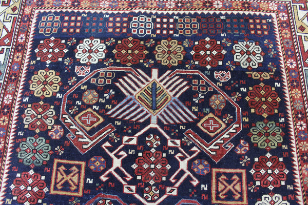 Antique Caucasian Kuba Shirvan Rug, Outstanding Example Of 'bird Tree' Design. Circa 1880.