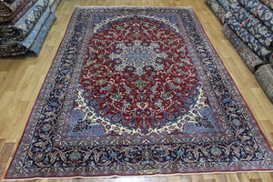 SIGNED PERSIAN ISFAHAN CARPET WOOL AND SILK 308 X 200 CM