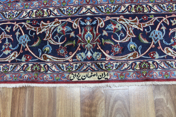 SIGNED PERSIAN ISFAHAN CARPET WOOL AND SILK 308 X 200 CM