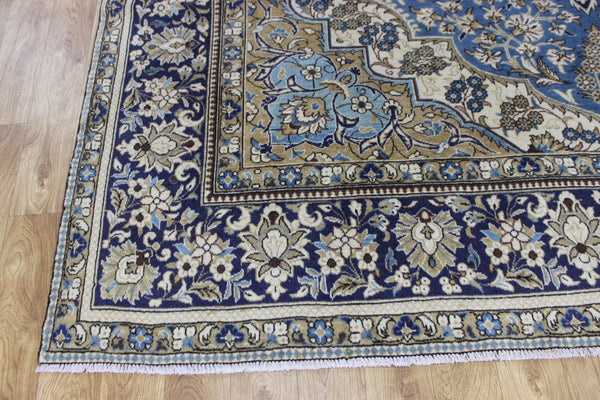 LARGE HANDMADE KASHAN BLUE CARPET 385 X 260 CM