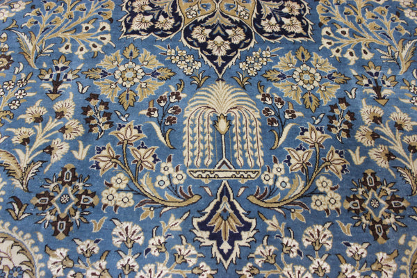 LARGE HANDMADE KASHAN BLUE CARPET 385 X 260 CM