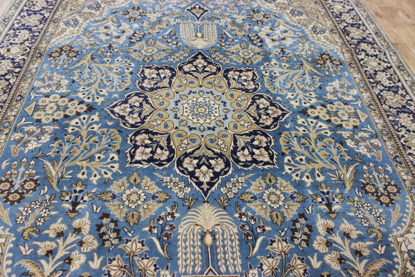 LARGE HANDMADE KASHAN BLUE CARPET 385 X 260 CM
