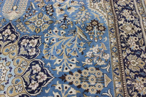 LARGE HANDMADE KASHAN BLUE CARPET 385 X 260 CM