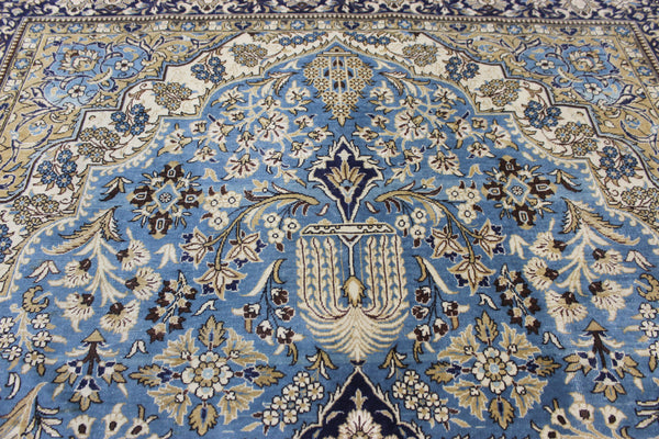 LARGE HANDMADE KASHAN BLUE CARPET 385 X 260 CM