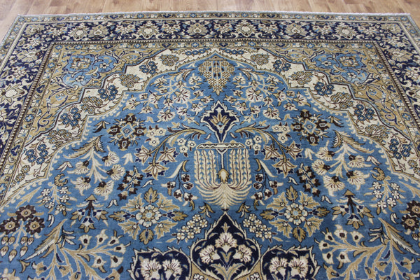 LARGE HANDMADE KASHAN BLUE CARPET 385 X 260 CM