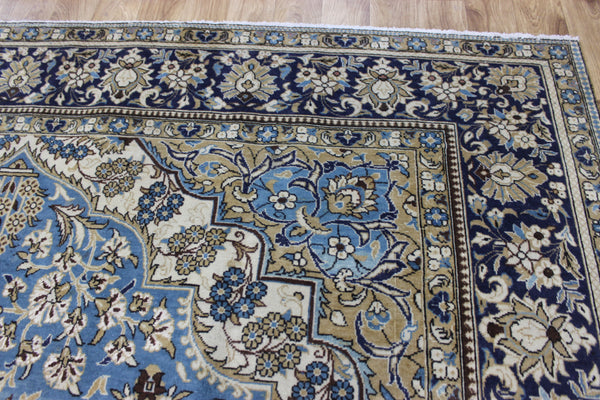 LARGE HANDMADE KASHAN BLUE CARPET 385 X 260 CM