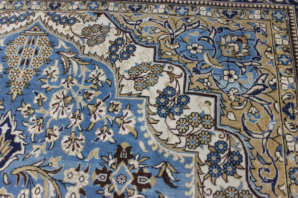 LARGE HANDMADE KASHAN BLUE CARPET 385 X 260 CM