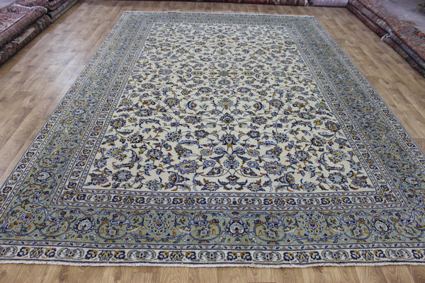 LARGE HANDMADE KASHAN CARPET ALL OVER FLORAL DESIGN 385 X 260 CM