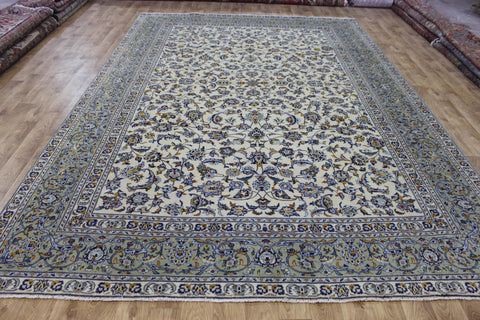 LARGE HANDMADE KASHAN CARPET ALL OVER FLORAL DESIGN 385 X 260 CM