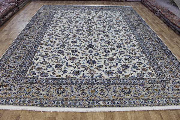 FINE HANDMADE PERSIAN KASHAN CARPET FLORAL DESIGN 385 X 295 CM