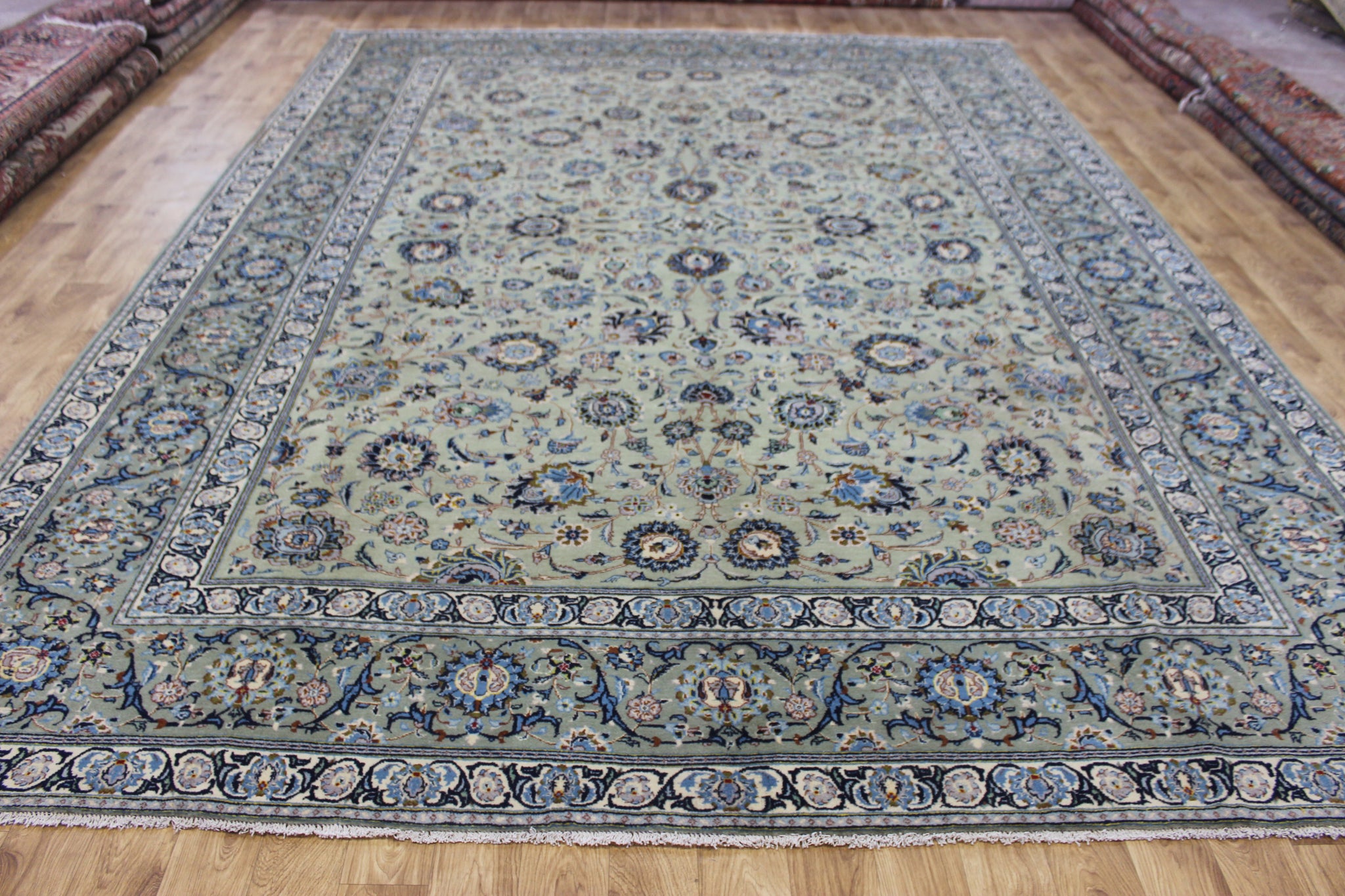 FINE HANDMADE PERSIA KASHAN CARPET OF FLORAL DESIGN 400 X 295 CM
