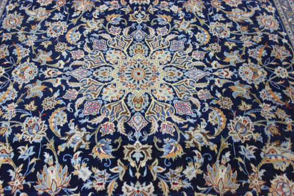 LARGE HANDMADE PERSIAN BLUE KASHAN CARPET 400 X 270 CM