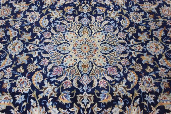 LARGE HANDMADE PERSIAN BLUE KASHAN CARPET 400 X 270 CM