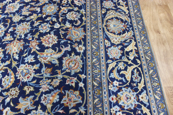 LARGE HANDMADE PERSIAN BLUE KASHAN CARPET 400 X 270 CM