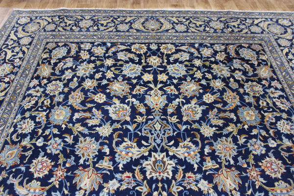 LARGE HANDMADE PERSIAN BLUE KASHAN CARPET 400 X 270 CM