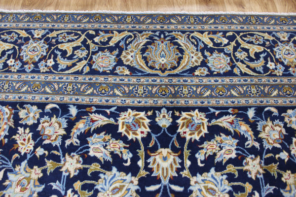 LARGE HANDMADE PERSIAN BLUE KASHAN CARPET 400 X 270 CM