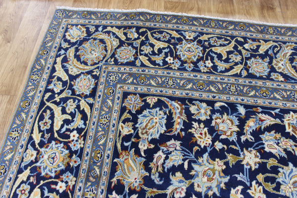 LARGE HANDMADE PERSIAN BLUE KASHAN CARPET 400 X 270 CM