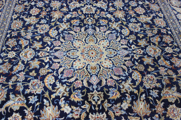 LARGE HANDMADE PERSIAN BLUE KASHAN CARPET 400 X 270 CM