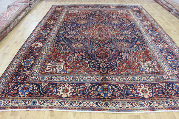 OLD PERSIAN TABRIZ CARPET FLORAL DESIGN IN NATURAL DYES 385 X 285 CM