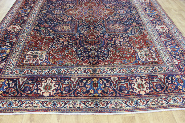 OLD PERSIAN TABRIZ CARPET FLORAL DESIGN IN NATURAL DYES 385 X 285 CM