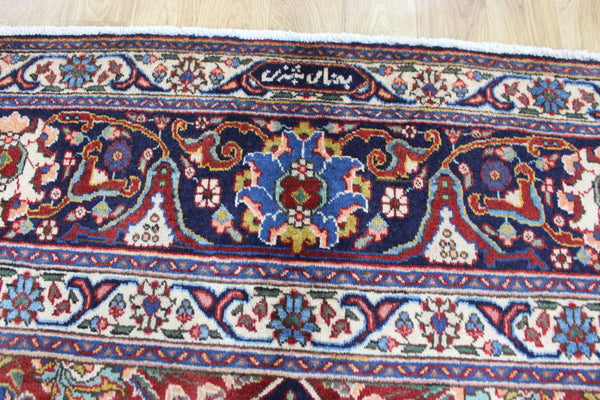 OLD PERSIAN TABRIZ CARPET FLORAL DESIGN IN NATURAL DYES 385 X 285 CM