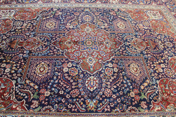 OLD PERSIAN TABRIZ CARPET FLORAL DESIGN IN NATURAL DYES 385 X 285 CM