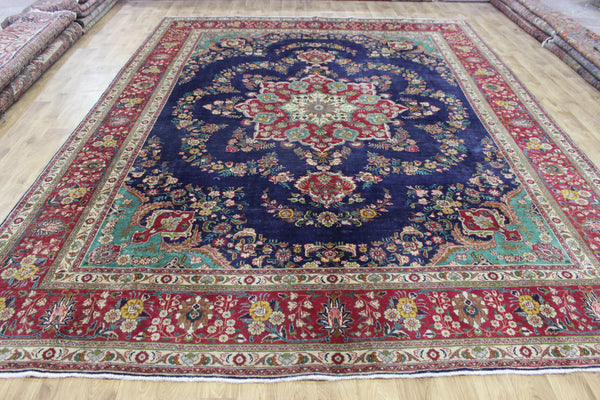 OLD HANDMADE PERSIAN TABRIZ WOOL CARPET 385 X 290 CM