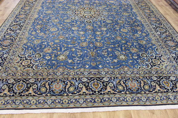 SIGNED HANDMADE PERSIAN KASHAN CARPET FLORAL DESIGN 410 X 315 CM