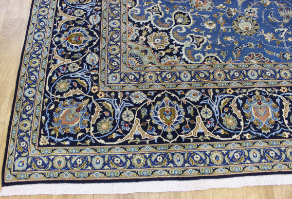 SIGNED HANDMADE PERSIAN KASHAN CARPET FLORAL DESIGN 410 X 315 CM